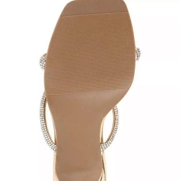 JOURNEE COLLECTION Women's shoes Reena Slide Dress Sandals, heels size 8.5 gold - Picture 4 of 9